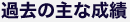 過去の主な成績